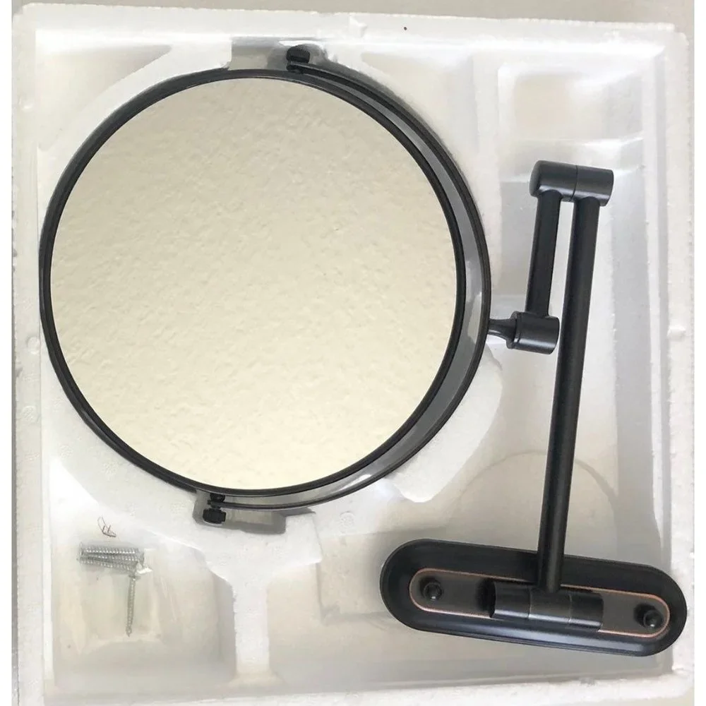8-Inch Wall Mount Makeup Mirror w/5x Mag